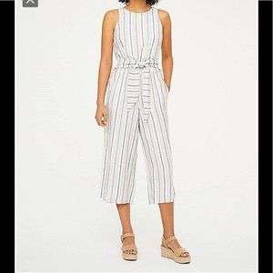 Loft Linen Wide leg Ivory Jumpsuit size 12